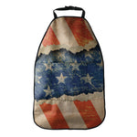 Grunge Ripped Paper American Flag Print Car Seat Organizers