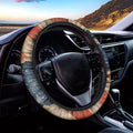 Grunge Ripped Paper American Flag Print Car Steering Wheel Cover