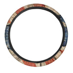 Grunge Ripped Paper American Flag Print Car Steering Wheel Cover