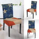 Grunge Ripped Paper American Flag Print Dining Chair Slipcover