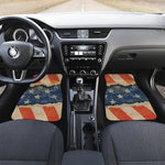 Grunge Ripped Paper American Flag Print Front and Back Car Floor Mats