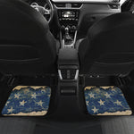 Grunge Ripped Paper American Flag Print Front and Back Car Floor Mats