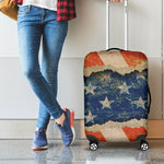 Grunge Ripped Paper American Flag Print Luggage Cover