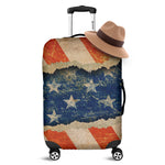 Grunge Ripped Paper American Flag Print Luggage Cover
