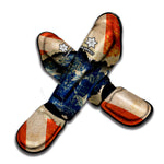 Grunge Ripped Paper American Flag Print Muay Thai Shin Guard