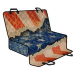 Grunge Ripped Paper American Flag Print Pet Car Back Seat Cover