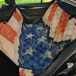 Grunge Ripped Paper American Flag Print Pet Car Back Seat Cover