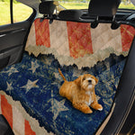 Grunge Ripped Paper American Flag Print Pet Car Back Seat Cover
