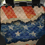 Grunge Ripped Paper American Flag Print Pet Car Back Seat Cover