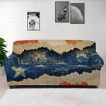 Grunge Ripped Paper American Flag Print Sofa Cover