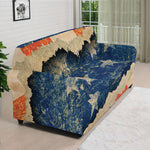 Grunge Ripped Paper American Flag Print Sofa Cover