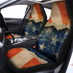 Grunge Ripped Paper American Flag Print Universal Fit Car Seat Covers