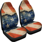 Grunge Ripped Paper American Flag Print Universal Fit Car Seat Covers