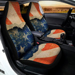 Grunge Ripped Paper American Flag Print Universal Fit Car Seat Covers