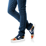 Grunge Ripped Paper American Flag Print White Slip On Shoes