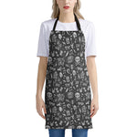 Grunge Rock And Roll Pattern Print Apron