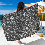 Grunge Rock And Roll Pattern Print Beach Sarong Wrap