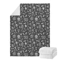 Grunge Rock And Roll Pattern Print Blanket