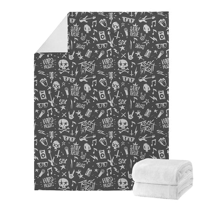 Grunge Rock And Roll Pattern Print Blanket