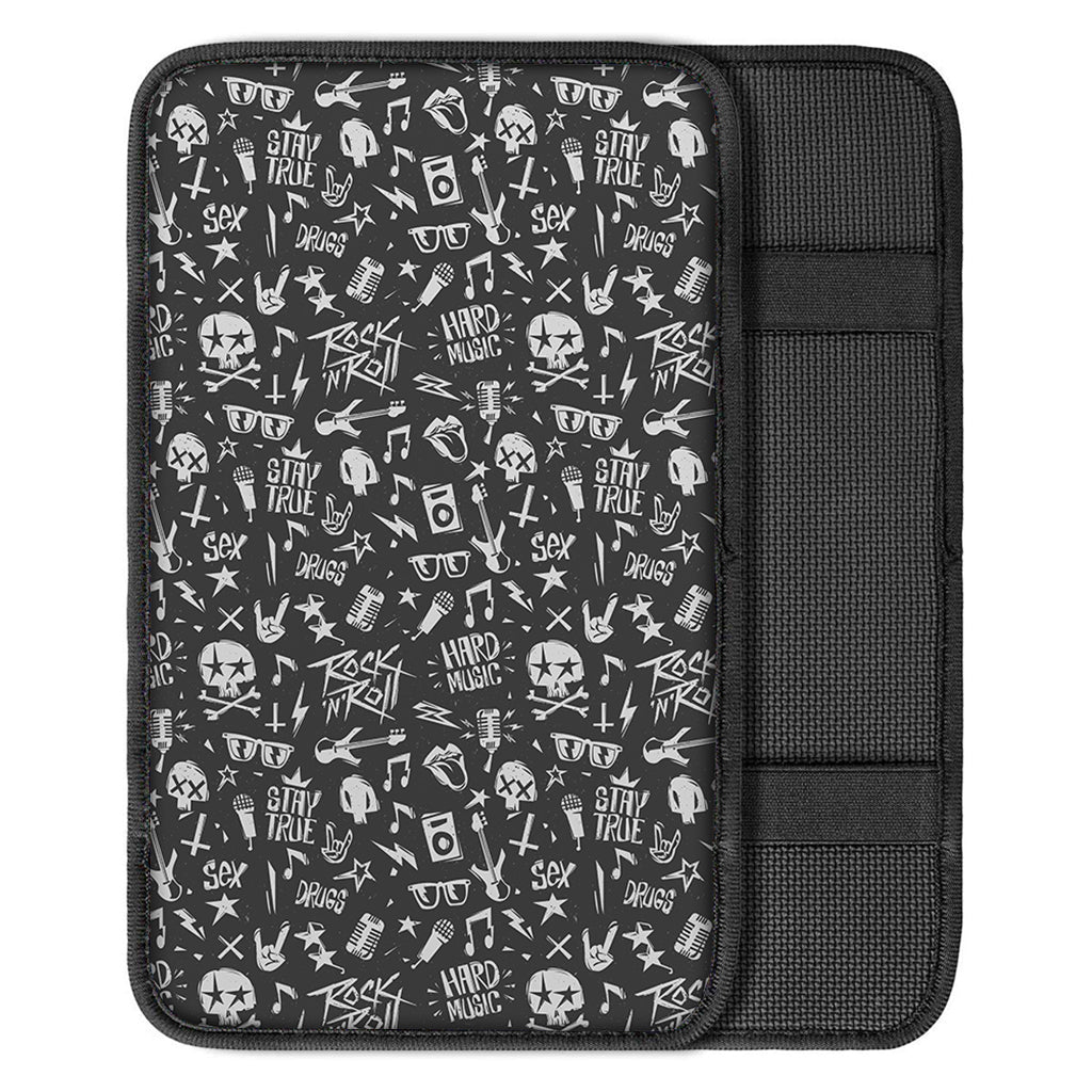 Grunge Rock And Roll Pattern Print Car Center Console Cover