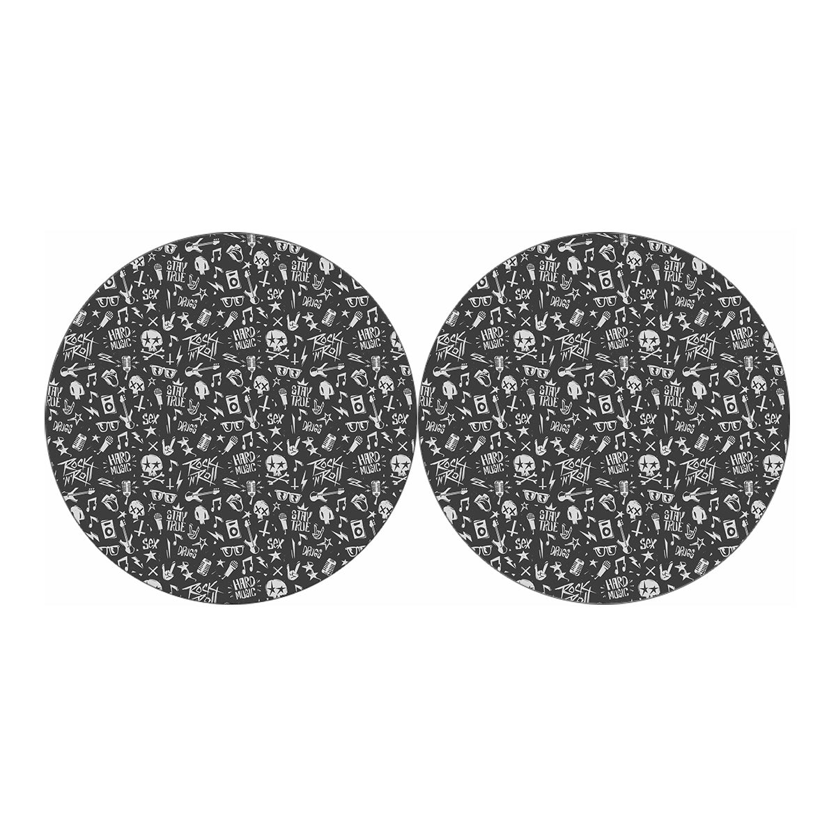 Grunge Rock And Roll Pattern Print Car Coasters