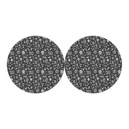 Grunge Rock And Roll Pattern Print Car Coasters