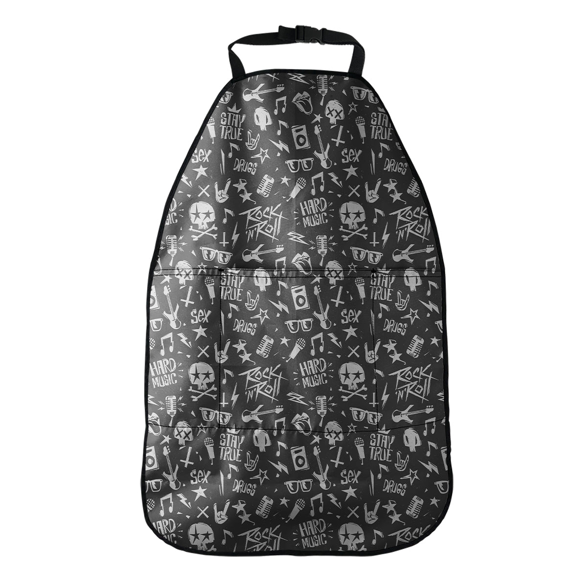 Grunge Rock And Roll Pattern Print Car Seat Organizers