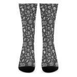 Grunge Rock And Roll Pattern Print Crew Socks