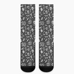 Grunge Rock And Roll Pattern Print Crew Socks