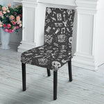 Grunge Rock And Roll Pattern Print Dining Chair Slipcover