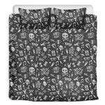 Grunge Rock And Roll Pattern Print Duvet Cover Bedding Set