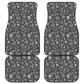 Grunge Rock And Roll Pattern Print Front and Back Car Floor Mats