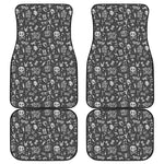 Grunge Rock And Roll Pattern Print Front and Back Car Floor Mats