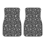 Grunge Rock And Roll Pattern Print Front Car Floor Mats