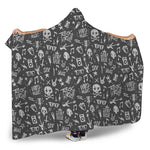 Grunge Rock And Roll Pattern Print Hooded Blanket