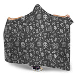 Grunge Rock And Roll Pattern Print Hooded Blanket