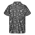 Grunge Rock And Roll Pattern Print Men's Short Sleeve Shirt