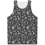 Grunge Rock And Roll Pattern Print Men's Tank Top