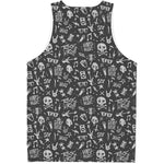 Grunge Rock And Roll Pattern Print Men's Tank Top
