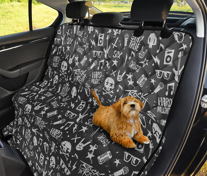 Grunge Rock And Roll Pattern Print Pet Car Back Seat Cover