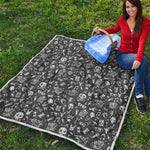 Grunge Rock And Roll Pattern Print Quilt