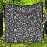 Grunge Rock And Roll Pattern Print Quilt