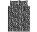 Grunge Rock And Roll Pattern Print Quilt Bed Set