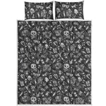 Grunge Rock And Roll Pattern Print Quilt Bed Set