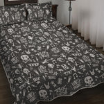 Grunge Rock And Roll Pattern Print Quilt Bed Set