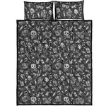 Grunge Rock And Roll Pattern Print Quilt Bed Set