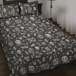 Grunge Rock And Roll Pattern Print Quilt Bed Set