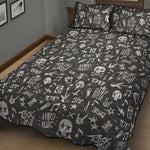 Grunge Rock And Roll Pattern Print Quilt Bed Set