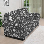 Grunge Rock And Roll Pattern Print Sofa Cover