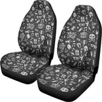 Grunge Rock And Roll Pattern Print Universal Fit Car Seat Covers
